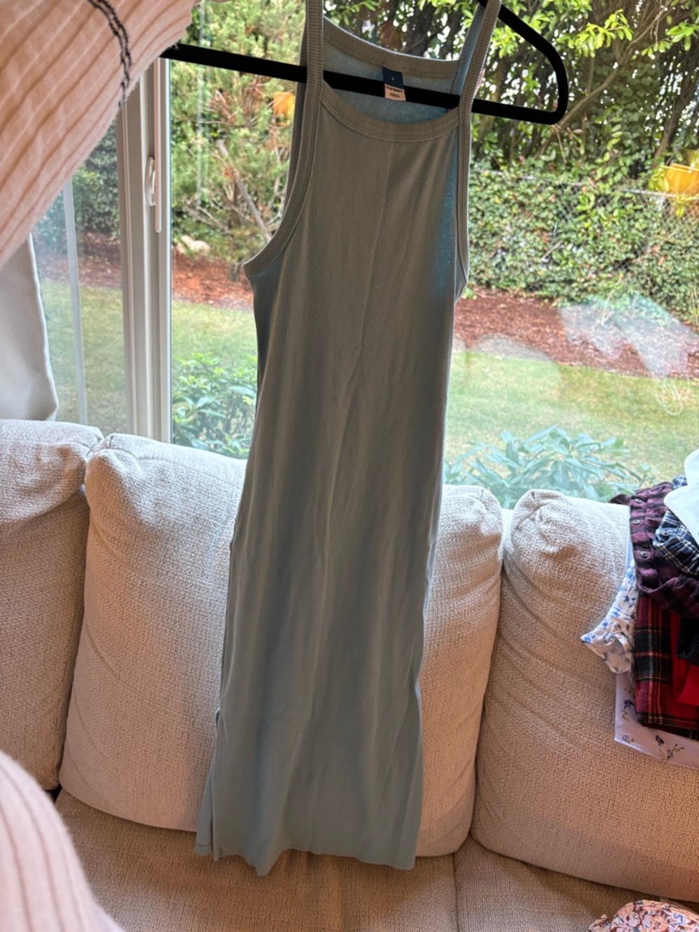 Sleeveless Ribbed Maxi Dress - light teal